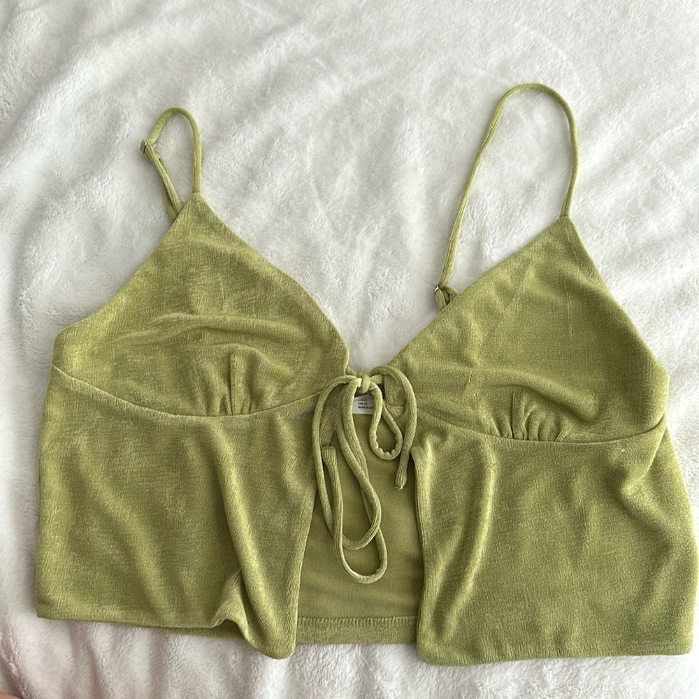 NWOT! Green Tie Tank